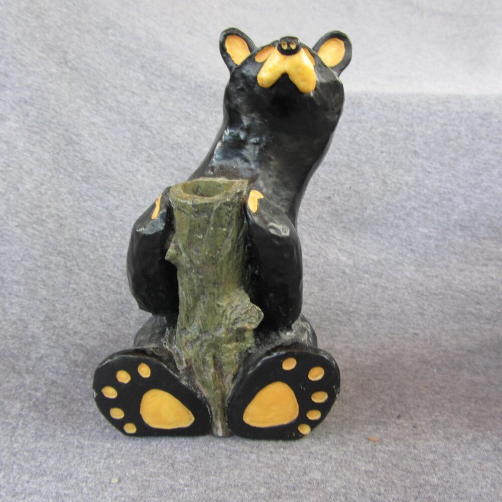 singing tree bearfoots bear bud vase figurine jeff flemming (w2943)